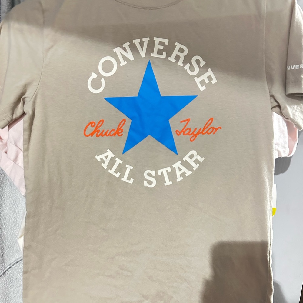 Converse Kids Beige T-Shirt with Blue Star